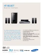 Предварительный просмотр 1 страницы Samsung HT-BD2E Specification Sheet