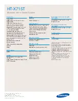 Preview for 2 page of Samsung HT-X715T Specifications