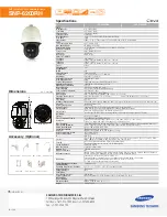 Preview for 2 page of Samsung iPolis SNP-6200RH Specifications