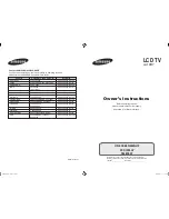 Samsung LA19R7 Owner'S Instructions Manual preview