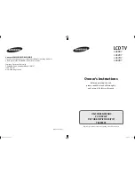 Preview for 1 page of Samsung LA26R7 Owner'S Instructions Manual