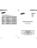 Предварительный просмотр 1 страницы Samsung LA27S7 Owner'S Instructions Manual