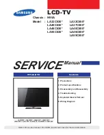 Предварительный просмотр 1 страницы Samsung LA32C630 Series Service Manual