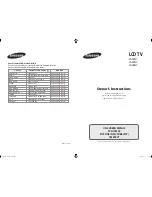 Samsung LA32N7 Owner'S Instructions Manual preview