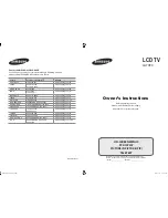 Samsung LA70F9 Owner'S Instructions Manual предпросмотр