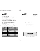 Preview for 1 page of Samsung LE19R7 Owners Instrucitons