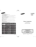 Samsung LE23R8 Owner'S Instructions Manual предпросмотр