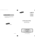 Предварительный просмотр 1 страницы Samsung LE26R41BD Owner'S Instructions Manual