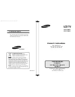 Samsung LE26R52BD Owner'S Instructions Manual предпросмотр