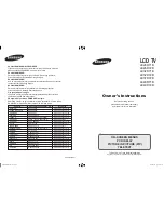 Предварительный просмотр 1 страницы Samsung LE26R71BLE26R72B Owner'S Instructions Manual