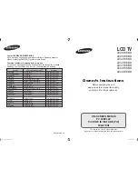 Предварительный просмотр 1 страницы Samsung LE26R73BD Owner'S Instructions Manual