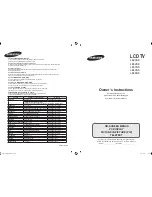 Samsung LE26S8 Owner'S Instructions Manual предпросмотр