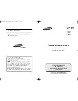 Samsung LE27T51B Owner'S Instructions Manual предпросмотр