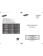 Предварительный просмотр 1 страницы Samsung LE32M6 Owner'S Instructions Manual