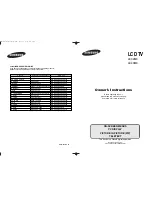 Предварительный просмотр 1 страницы Samsung LE32M61B Owner'S Instructions Manual