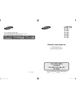 Samsung LE32M87BD Owner'S Instructions Manual предпросмотр