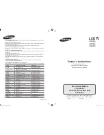 Samsung LE32S6 Owner'S Instructions Manual предпросмотр