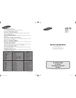 Samsung LE40F7 Owner'S Instructions Manual предпросмотр