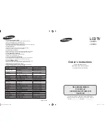 Samsung LE40F8 Owner'S Instructions Manual предпросмотр