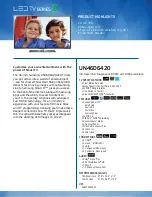 Preview for 1 page of Samsung LEDTV SERIES 6 UN46D6420 Specifications