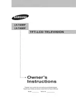 Предварительный просмотр 1 страницы Samsung LN-T4069FX Owner'S Instructions Manual