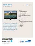 Samsung LN22A450 - 22" LCD TV Specifications предпросмотр