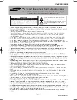 Samsung LN32R51B Safety Instructions preview