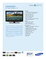 Samsung LN40A450 Specification Sheet preview