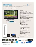 Samsung LN46A860 - 46" LCD TV Specifications preview