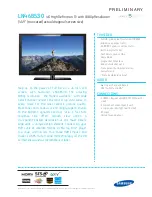 Samsung LN46B530 Brochure & Specs preview