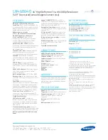 Предварительный просмотр 2 страницы Samsung LN46B640 Information Sheet