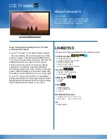 Samsung LN46D550 Specifications preview