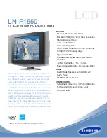 Preview for 1 page of Samsung LNR1550X Brochure