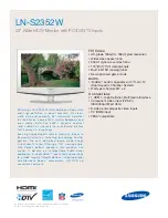 Предварительный просмотр 1 страницы Samsung LNS2352W Brochure