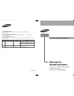 Samsung LNS2352W Owner'S Instructions Manual preview