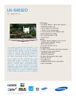 Предварительный просмотр 1 страницы Samsung LNS4052DX Brochure