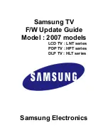 Предварительный просмотр 1 страницы Samsung LNT series F/W Update Manual