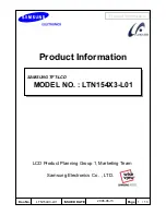 Samsung LTN154X3-L01 Product Information preview