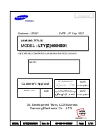 Preview for 1 page of Samsung LTY[Z]460HB01 Technical Specifications