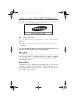 Preview for 10 page of Samsung LW15E13C Owner'S Instructions Manual