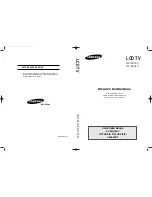 Предварительный просмотр 1 страницы Samsung LW15E33C Owner'S Instructions Manual