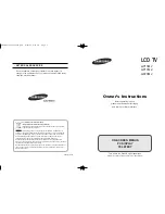 Предварительный просмотр 1 страницы Samsung LW15M2 Owner'S Instructions Manual