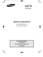 Preview for 2 page of Samsung LW32A30W Owner'S Instructions Manual