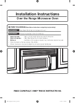 Preview for 1 page of Samsung ME16A4021AB Installation Instructions Manual