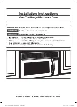 Samsung ME19R7041FW/AC Installation Instructions Manual preview