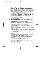 Preview for 3 page of Samsung MG7980W Owner'S Instructions Manual