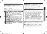 Preview for 3 page of Samsung MS23H3115 series Owner'S Instructions & Cooking Manual