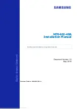 Preview for 1 page of Samsung MT6402-48A Installation Manual