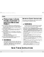 Предварительный просмотр 2 страницы Samsung MW1025BB Owner'S Manual