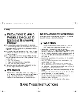 Предварительный просмотр 2 страницы Samsung MW1041BA Owner'S Manual